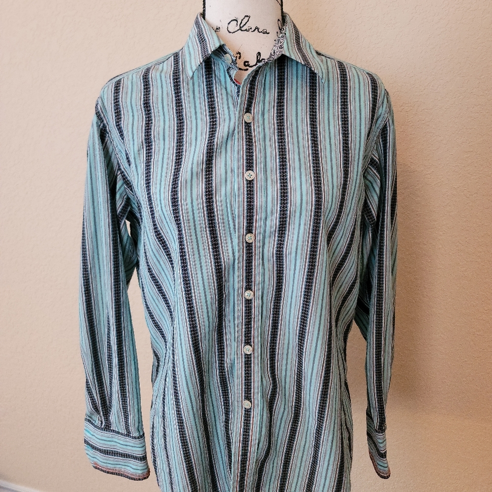 Robert Graham Stripped Button Down, Size Small - image 5